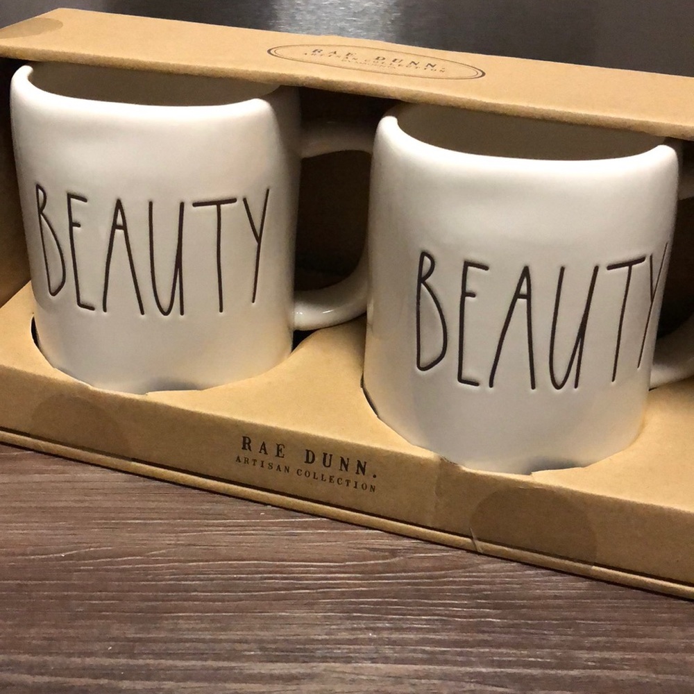 BEAUTY mug set by Rae Dunn clay